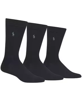 Мужские носки 3 пары, удлиненный размер, супермягкие, под платье Polo Ralph Lauren, синий