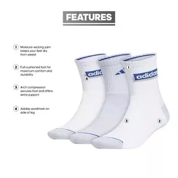 Мужские носки adidas Sport Linear (3 пары высоких четвертных носков)