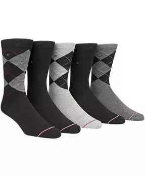 Мужские носки Argyle Premium Crew Socks, 5 пар Tommy Hilfiger, черный