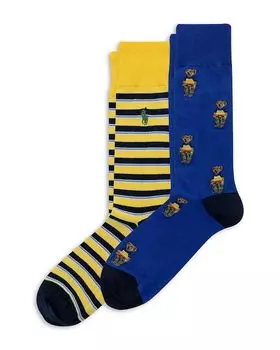 Мужские носки "Assorted Bears", 3 пары Polo Ralph Lauren, синий