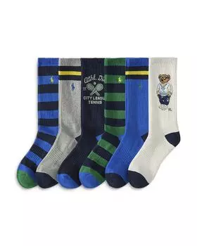 Мужские носки Athletic Club Bear, комплект из 6 пар Polo Ralph Lauren, мультиколор