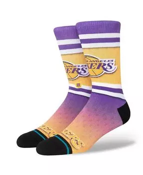 Мужские носки Crew Los Angeles Lakers Hardwood Classics Fader Collection Stance, фиолетовый