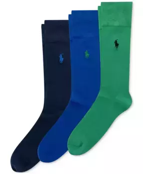 Мужские носки для костюма Supersoft, 3 пары Polo Ralph Lauren, синий