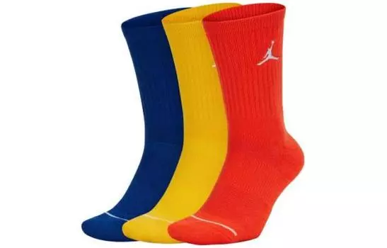 Мужские носки до колена Jordan, цвет 1 set of 3 double (blue/yellow/red)