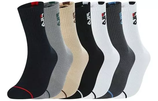 Мужские носки до середины икры FILA, цвет (Standard White + Cryogenic Gray + Sand Khaki + Shadow Gray + Le