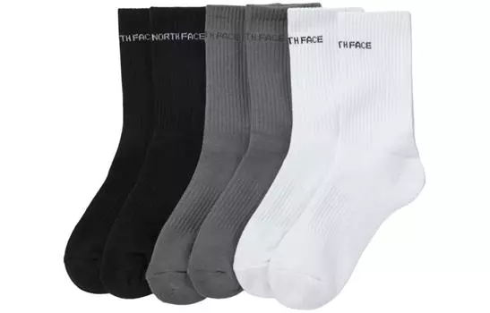 Мужские носки до середины икры THE NORTH FACE, цвет 3 Pack (Black, Gray and White)