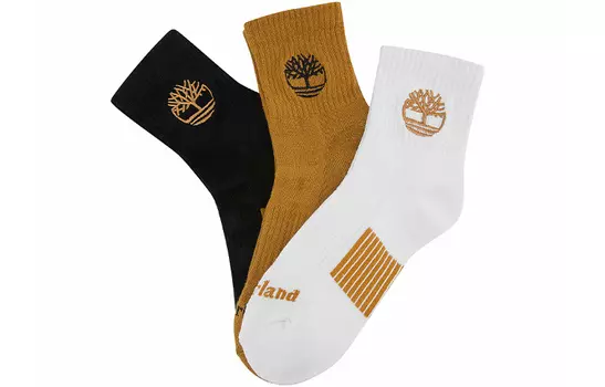 Мужские носки до середины икры Timberland, цвет 1 set of 3 double packs (white/wheat/black)