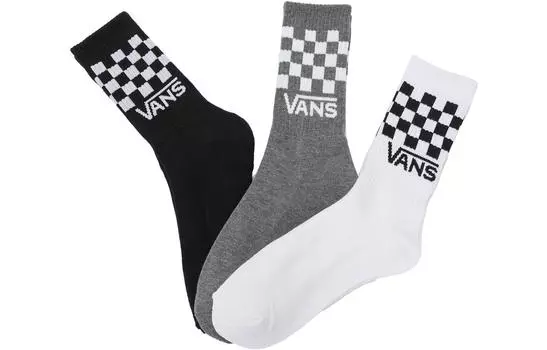 Мужские носки до середины икры Vans, цвет 3 Pack (Black, White and Gray)