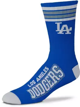 Мужские носки Los Angeles Dodgers Royal с 4 полосками Deuce Crew для босых ног For Bare Feet