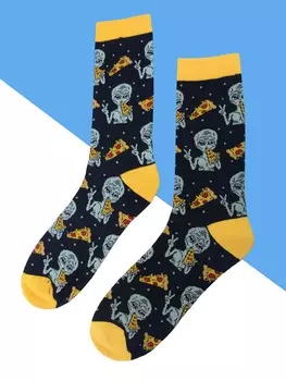 Мужские носки Lou с принтами «Чужие и пицца», многоцветный