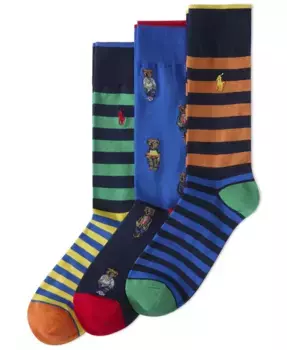 Мужские носки Mini Bear & Stripe в подарочной коробке Polo Ralph Lauren, коричневый