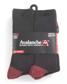 Мужские носки на каждый день, 6 пар Avalanche, черный/серый