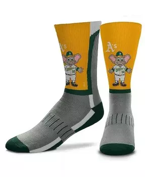 Мужские носки Oakland Athletics Mascot Snoop V-Curve Crew For Bare Feet, серый