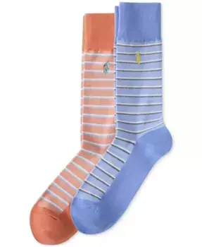 Мужские носки Oxford Stripe Slack, 2 пары Polo Ralph Lauren, синий