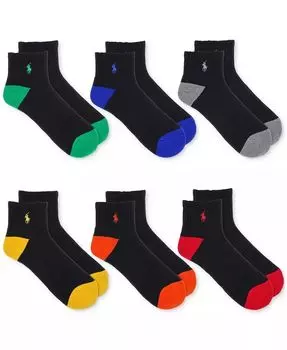 Мужские носки Performance Colored с пяткой и носком, 6 пар Polo Ralph Lauren, мультиколор