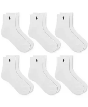 Мужские носки Performance Sport Quarter, 6 пар Polo Ralph Lauren, белый
