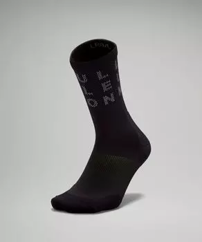 Мужские носки Power Stride Crew Lululemon, черный