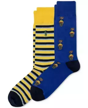 Мужские носки RL Surf Club Mini Bear, 2 пары Polo Ralph Lauren, синий