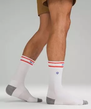 Мужские носки с круглым вырезом Daily Stride Comfort Lululemon, белый
