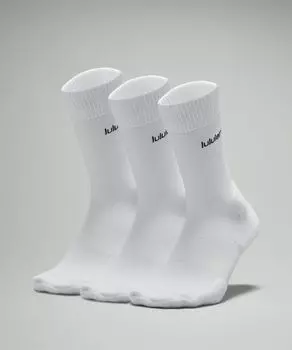 Мужские носки с круглым вырезом Daily Stride Comfort 3 шт Lululemon, белый