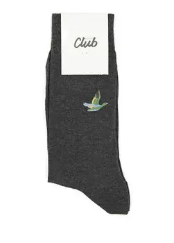 Мужские носки с логотипом Beymen Club, антрацит