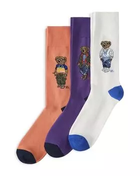 Мужские носки с медведями в подарочной коробке, 3 пары Polo Ralph Lauren, мультиколор