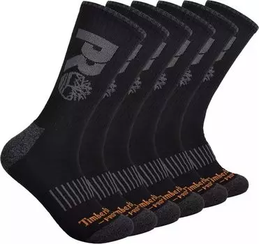 Мужские носки с полуподушками Timberland Pro — 6 шт., черный