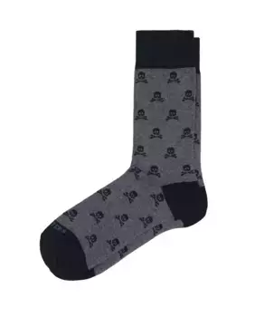 Мужские носки с принтом черепа и средней длины Scalpers, темно-серый