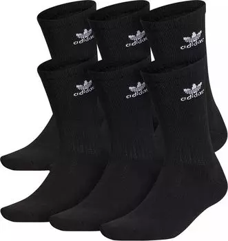 Мужские носки с трилистником Adidas Originals — 6 шт., черный
