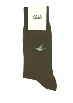 Мужские носки с вышивкой логотипа Beymen Club, хаки