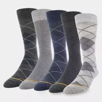 Мужские носки Signature Gold by GOLDTOE Argyle Crew Socks 5 пар