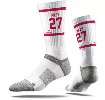 Мужские носки Strideline Atlanta Braves Austin Riley Premium Crew Sock