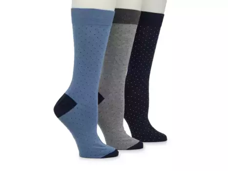 Мужские носки Vince Camuto Pin Dot Crew - 3 пары, темно-синий/серый/синий