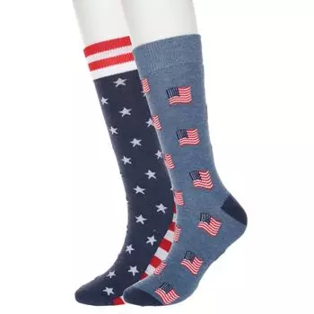 Мужские носки в американском стиле, 2 пары Twisted Toes, цвет star stripe denim flag