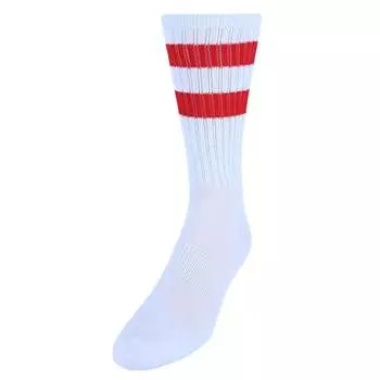 Мужские носки в полоску (3 пары) CTM, цвет white with red stripes