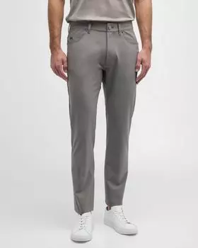 Мужские облегающие эластичные брюки с 5 карманами Emporio Armani, цвет Grey