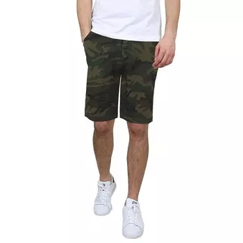 Мужские облегающие эластичные шорты чинос с плоским передом и 5 карманами Galaxy 10,5 дюйма Galaxy by Harvic, цвет Woodland