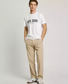 Мужские облегающие брюки-чинос из эластичной ткани Gymdigo Pepe Jeans, бежевый