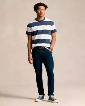 Мужские облегающие брюки-карго из хлопка Polo Ralph Lauren, тёмно-синий