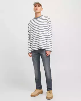 Мужские облегающие джинсы с низкой посадкой Jack & Jones, серый