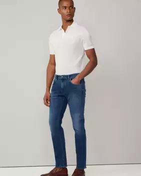 Мужские облегающие джинсы с винтажной потертостью Hackett, синий