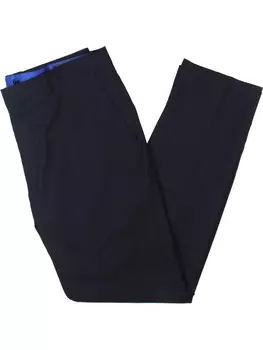 Мужские облегающие офисные классические брюки Kenneth Cole Reaction, темно-синий