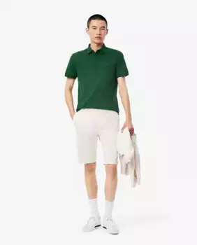 Мужские облегающие шорты из эластичного хлопка Lacoste, белый