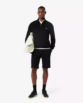 Мужские облегающие шорты из эластичного хлопка Lacoste, черный