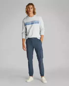 Мужские обтягивающие брюки-карго с эффектом потертости Calvin Klein Jeans, индиго