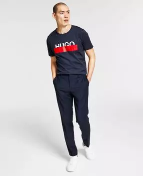 Мужские однотонные эластичные брюки облегающего кроя Superflex HUGO