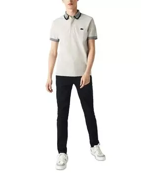 Мужские однотонные эластичные брюки узкого кроя Lacoste