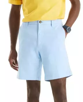 Мужские однотонные эластичные шорты из твила Deck длиной 8,5 дюймов Nautica, синий