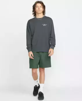 Мужские однотонные бермуды с эластичной талией Volcom, темно-зеленый