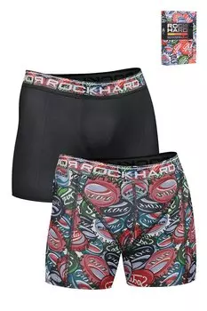 Мужские однотонные боксеры с принтом, коробка из 2 шт. ROCKHARD, красный черный